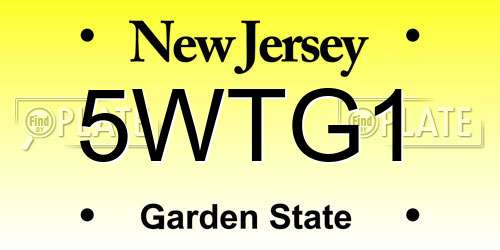 5WTG1 New Jersey License Plate