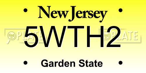 5WTH2 New Jersey License Plate