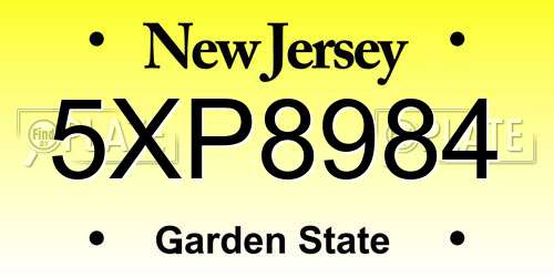 5XP8984 New Jersey License Plate