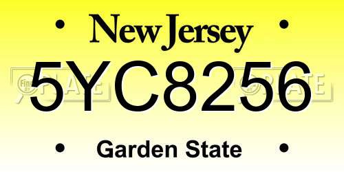 5YC8256 New Jersey License Plate