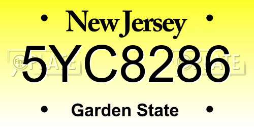 5YC8286 New Jersey License Plate