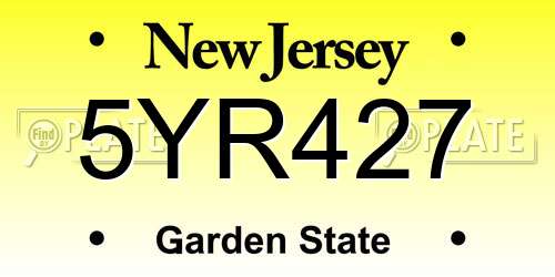 5YR427 New Jersey License Plate