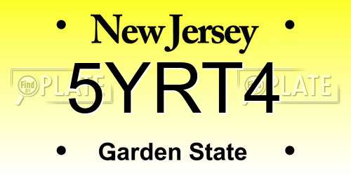 5YRT4 New Jersey License Plate