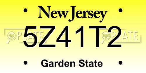 5Z41T2 New Jersey License Plate