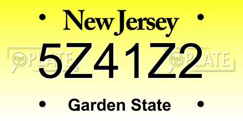 5Z41Z2 New Jersey License Plate
