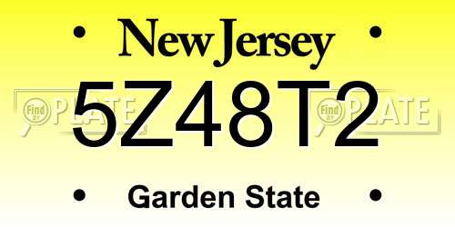 5Z48T2 New Jersey License Plate