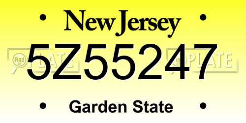 5Z55247 New Jersey License Plate