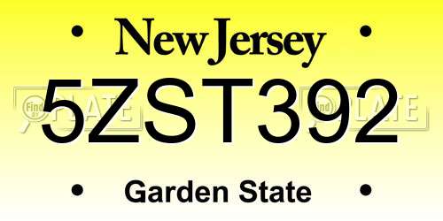 5ZST392 New Jersey License Plate