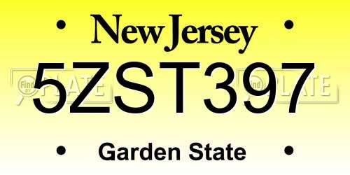 5ZST397 New Jersey License Plate