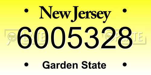 6005328 New Jersey License Plate