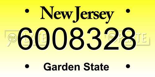 6008328 New Jersey License Plate
