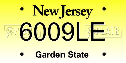 6009LE New Jersey License Plate