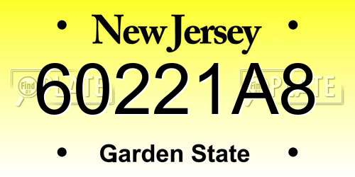 60221A8 New Jersey License Plate