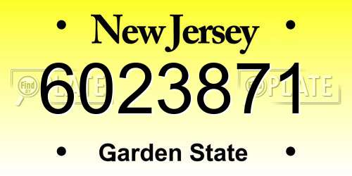 6023871 New Jersey License Plate