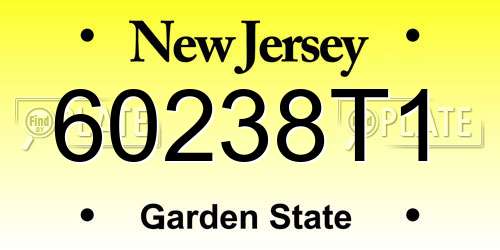 60238T1 New Jersey License Plate