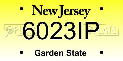 6023IP New Jersey License Plate