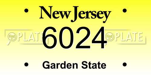 6024 New Jersey License Plate