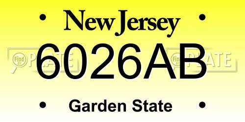 6026AB New Jersey License Plate