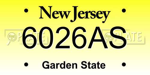6026AS New Jersey License Plate