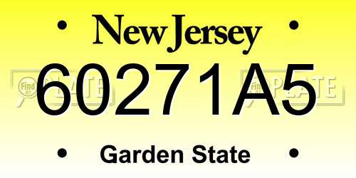 60271A5 New Jersey License Plate