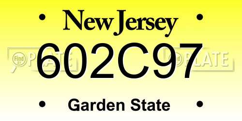 602C97 New Jersey License Plate