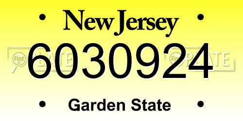 6030924 New Jersey License Plate