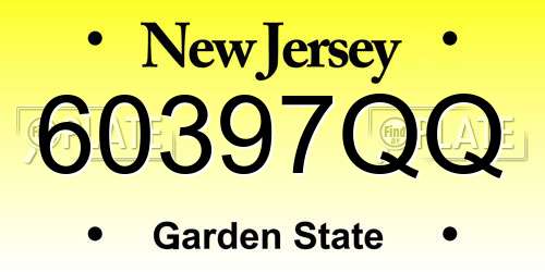 60397QQ New Jersey License Plate