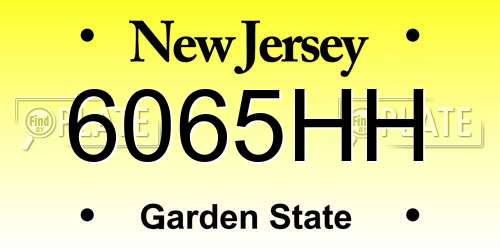 6065HH New Jersey License Plate