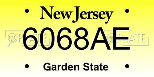 6068AE New Jersey License Plate