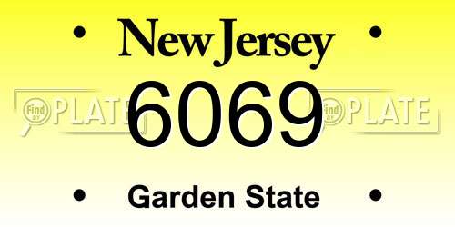 6069 New Jersey License Plate