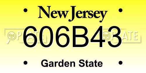 606B43 New Jersey License Plate