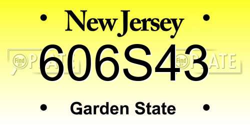 606S43 New Jersey License Plate