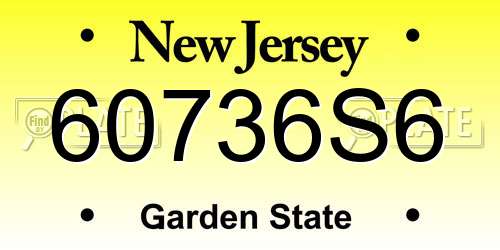60736S6 New Jersey License Plate