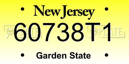 60738T1 New Jersey License Plate