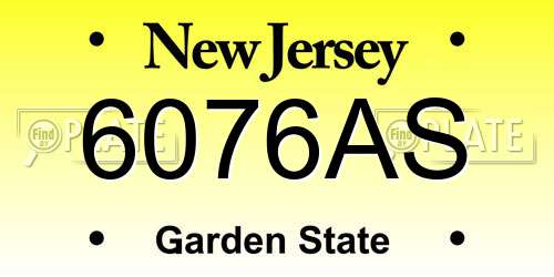 6076AS New Jersey License Plate