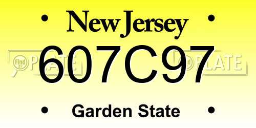 607C97 New Jersey License Plate