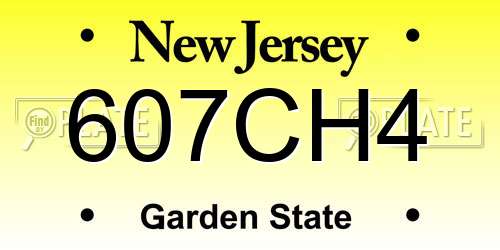 607CH4 New Jersey License Plate