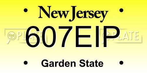 607EIP New Jersey License Plate