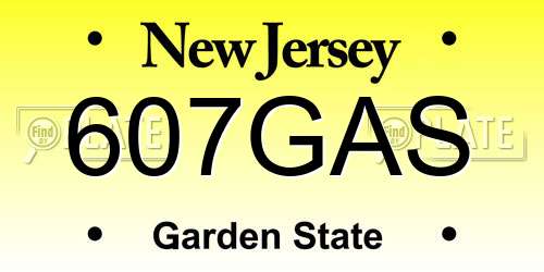 607GAS New Jersey License Plate