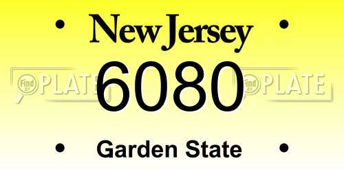 6080 New Jersey License Plate