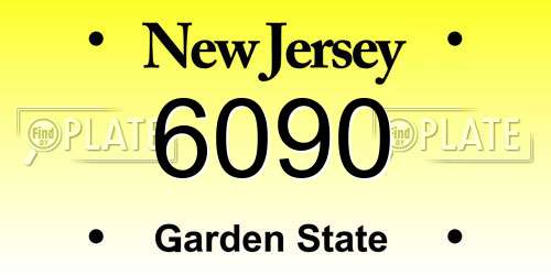 6090 New Jersey License Plate