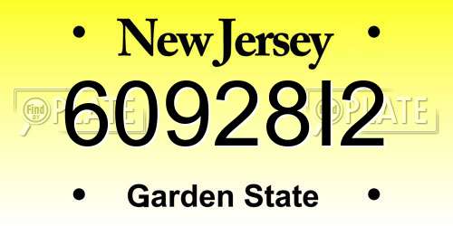 60928I2 New Jersey License Plate
