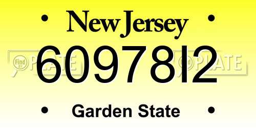 60978I2 New Jersey License Plate