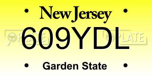 609YDL New Jersey License Plate