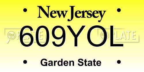 609YOL New Jersey License Plate