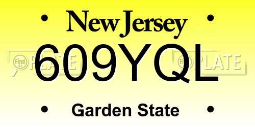 609YQL New Jersey License Plate