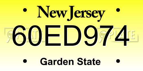 60ED974 New Jersey License Plate