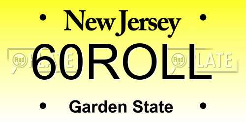 60ROLL New Jersey License Plate