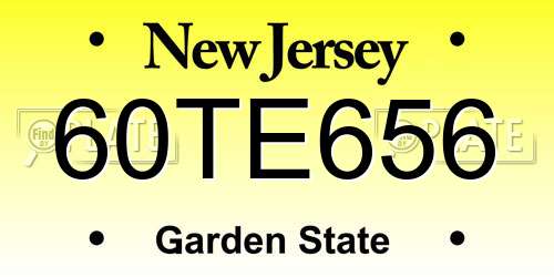 60TE656 New Jersey License Plate