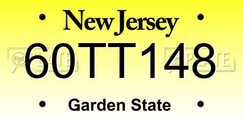 60TT148 New Jersey License Plate
